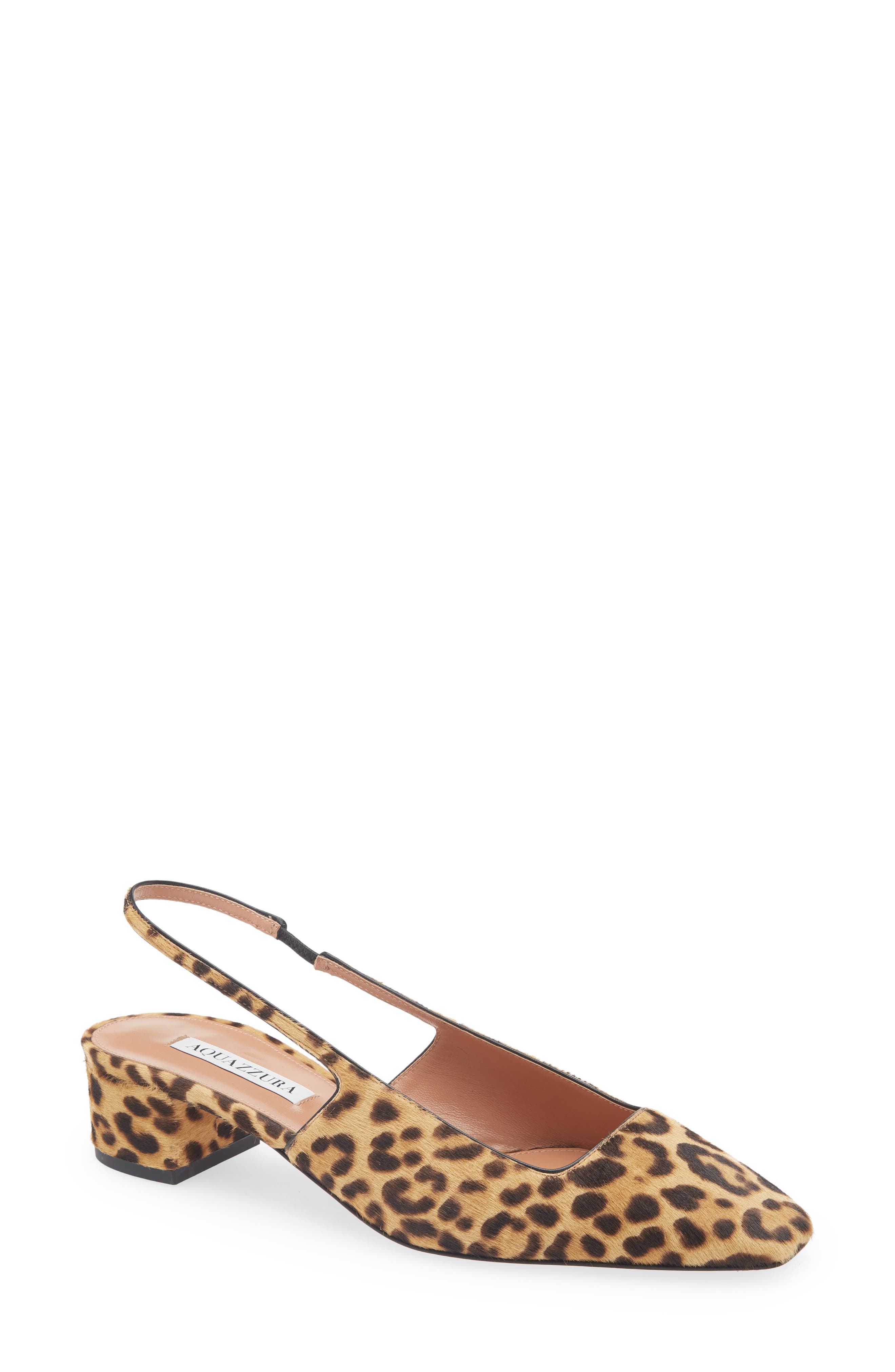 Aquazzura Ginza Genuine Calf Hair Slingback Pump, Main, color, Natural Calf Hair