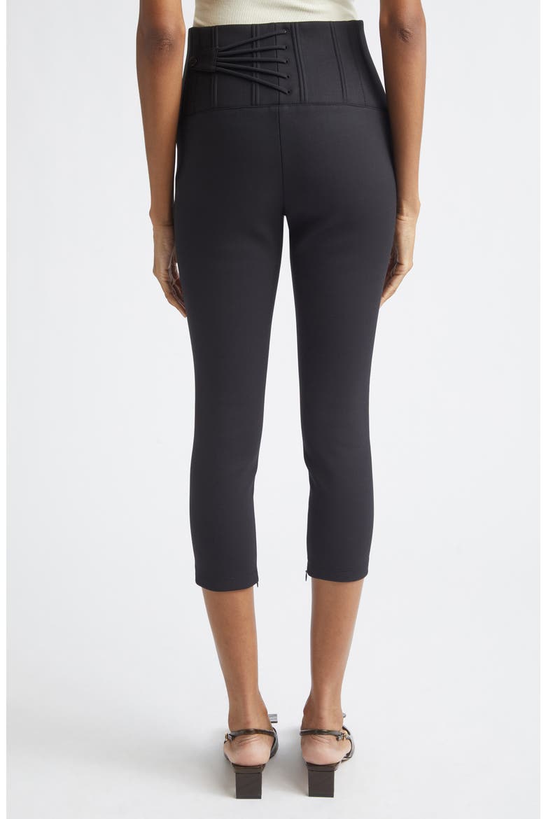 The Arlésien Stretch Blend Corset Capri Pants, Alternate, color, BLACK