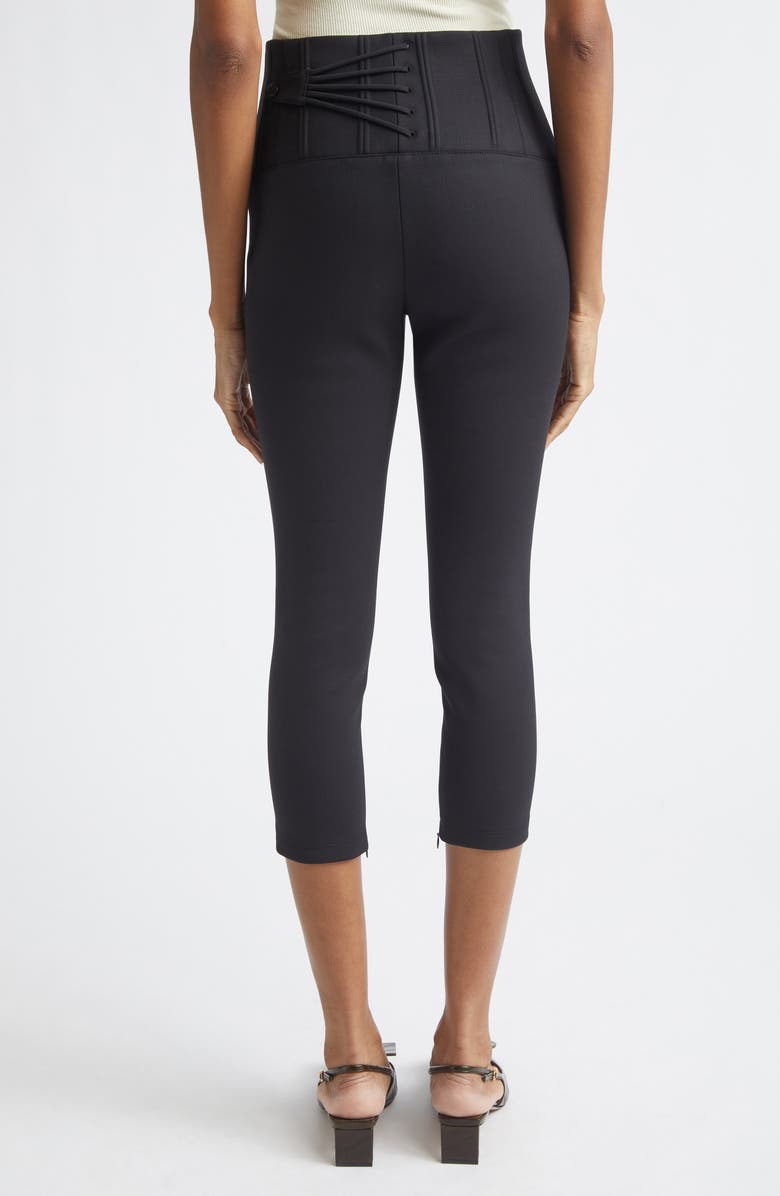 Jacquemus The Arlésien Stretch Blend Corset Capri Pants, Alternate, color, Black