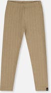 Deux par Deux Soft Poetry Ribbed Jacquard Elastic Waist Leggings