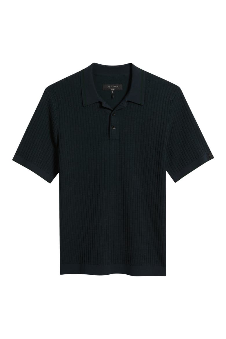 Harvey Rib Polo Sweater, Alternate, color, NAVY