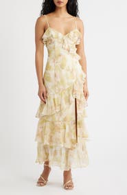 Lulus Tessia Ruffle Evening Dress