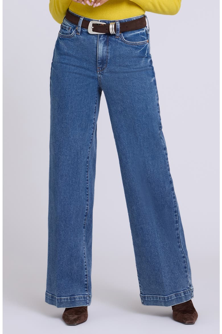 Teresa High Waist Wide Leg Jeans, Main, color, BURNET