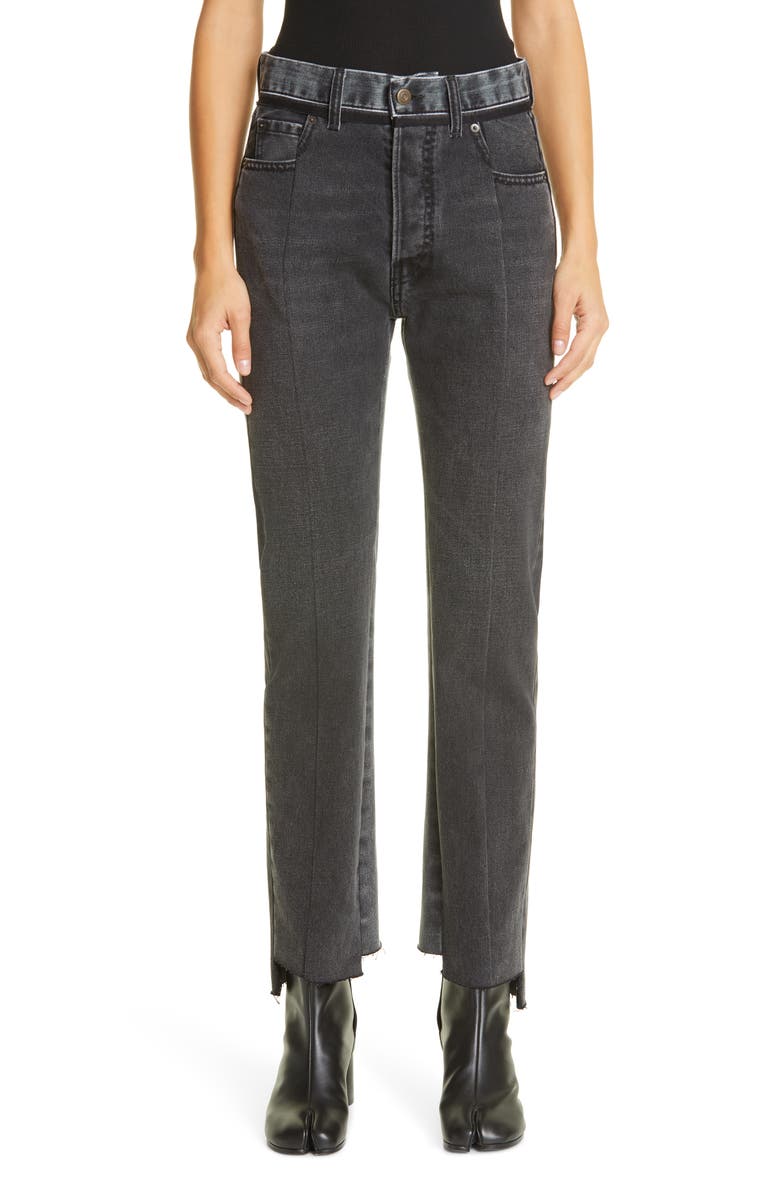 Maison Margiela Straight Leg Step Hem Jeans, Main, color,