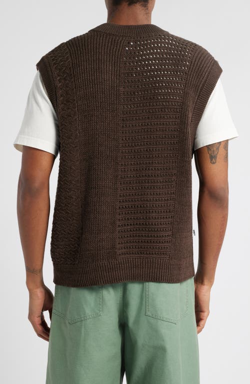 OBEY OBEY GARRETT TEXTUREBLOCK COTTON V-NECK SWEATER VEST