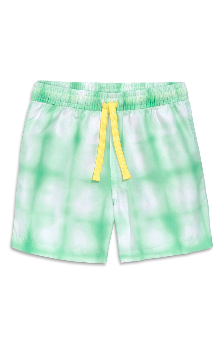 Primary Kids Swim Trunk In Tie-Dye, Main, color, Pear Tie Dye