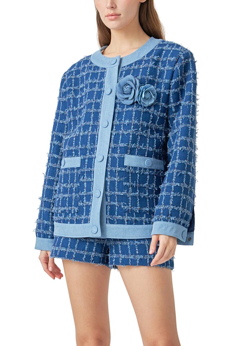 Denim Tweed Jacket, Alternate, color, DENIM