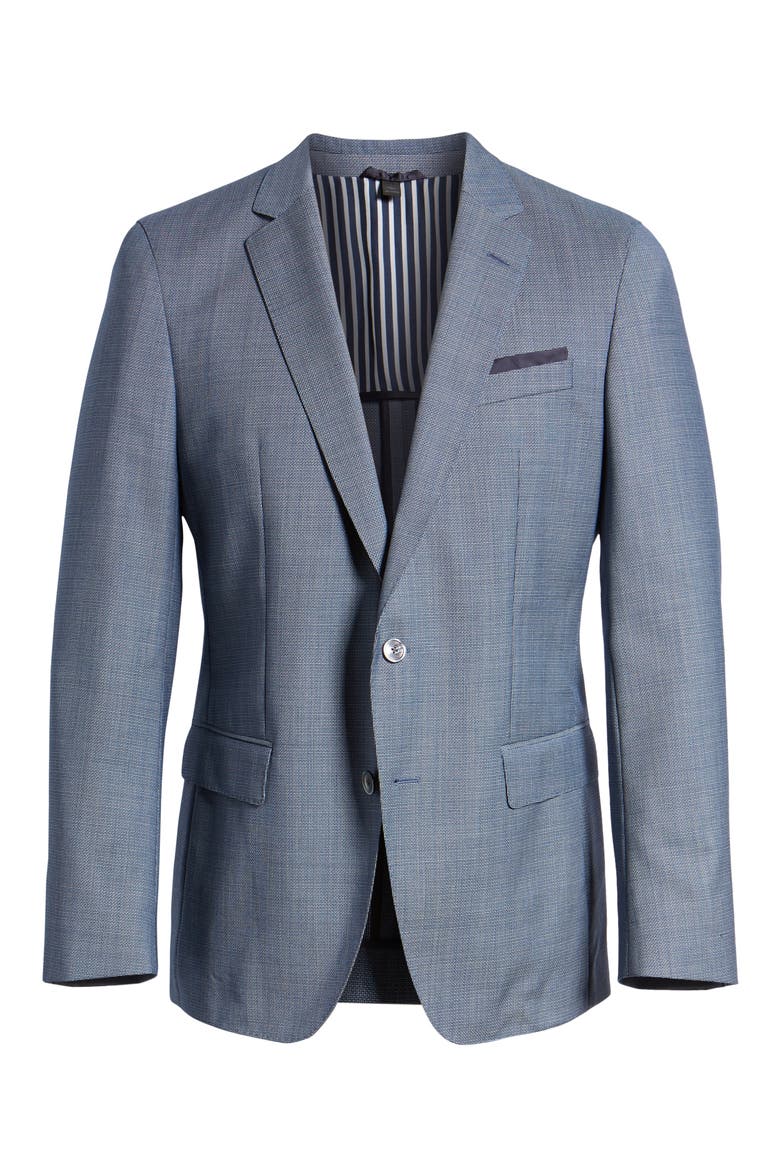 Hartlay Trim Fit Wool Blazer, Alternate, color, BLUE
