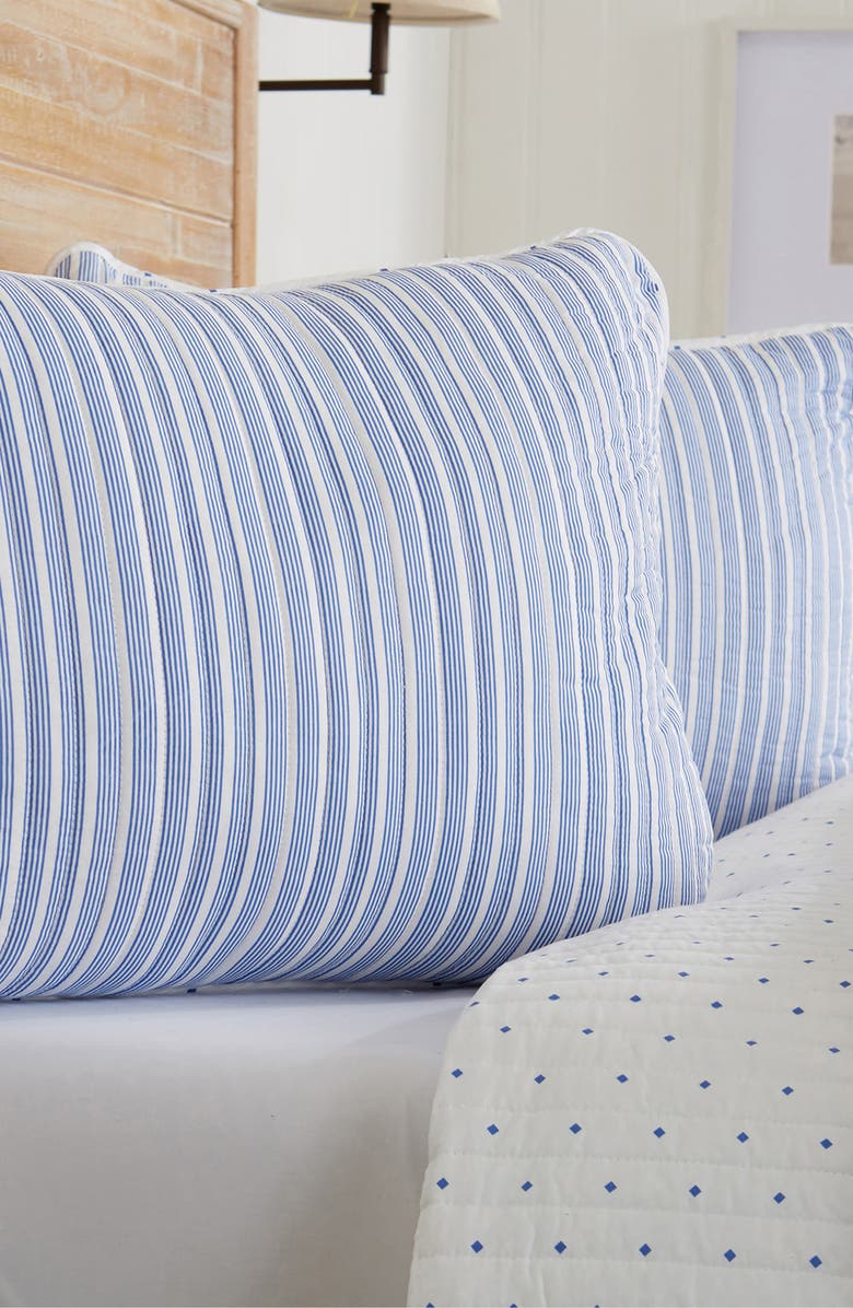 Woven & Weft Stripe Quilt & Sham Set, Alternate, color, Blue