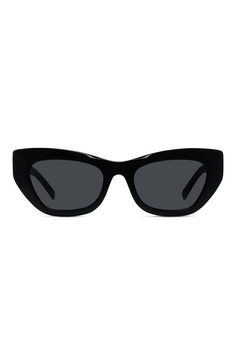 City 54mm Cat Eye Sunglasses, Main, color, SHINY BLACK / SMOKE