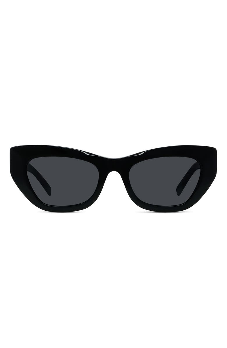 Givenchy City 54mm Cat Eye Sunglasses, Main, color, Shiny Black / Smoke