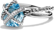 David Yurman Cable Wrap Ring with Semiprecious Stone and Diamonds