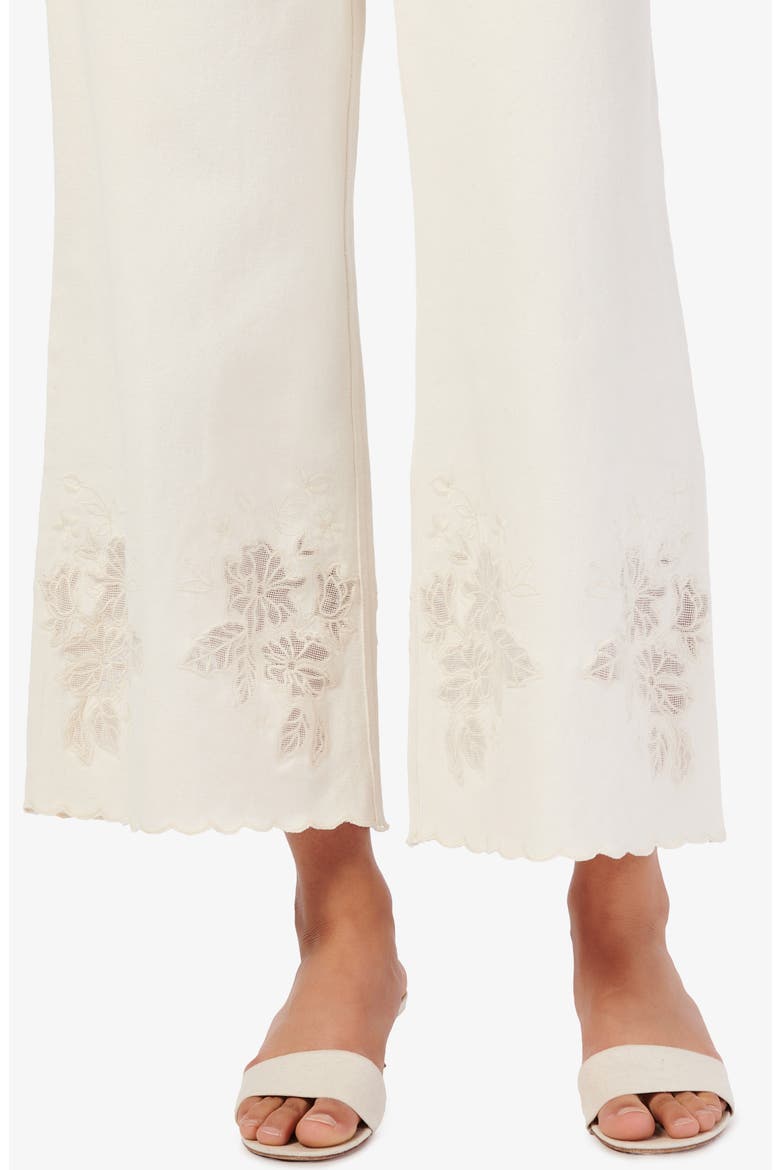 Memphis Embroidered Hem Wide Leg Pants, Alternate, color, MACADAMIA