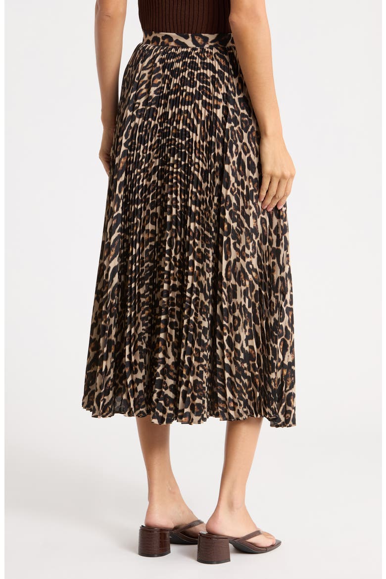 Printed Pleated Skirt, Alternate, color, LEOPARD PRINT