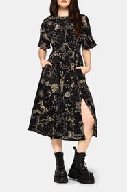 Disturbia Isolde Medieval Map Tie Back Midi Dress
