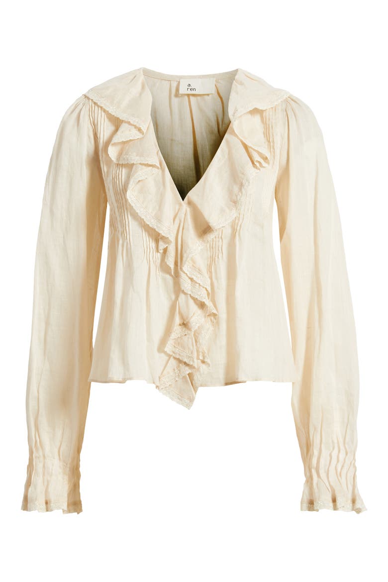 Floriane Ruffle Pintuck Top, Alternate, color, NATURAL