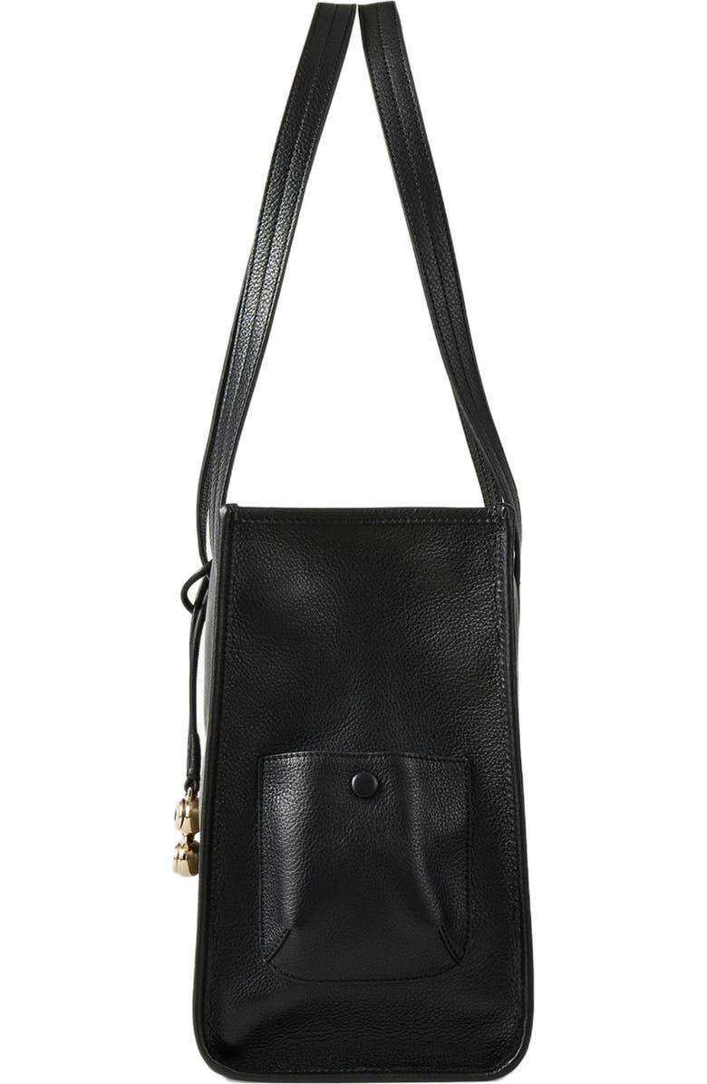 SANDRO Soft leather tote bag, Alternate, color, Black