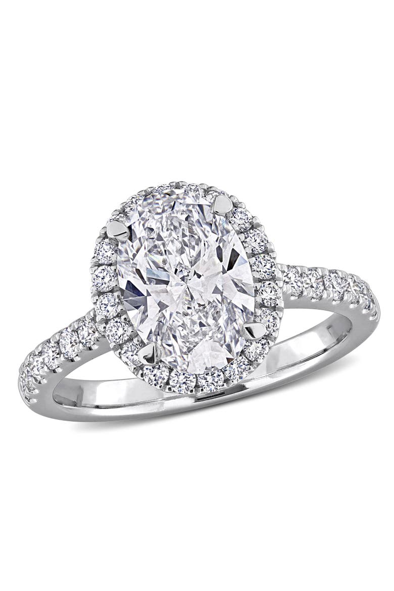 2-3/5 CTW Lab-Grown Diamond Oval Halo Ring 14k, Main, color, White Gold