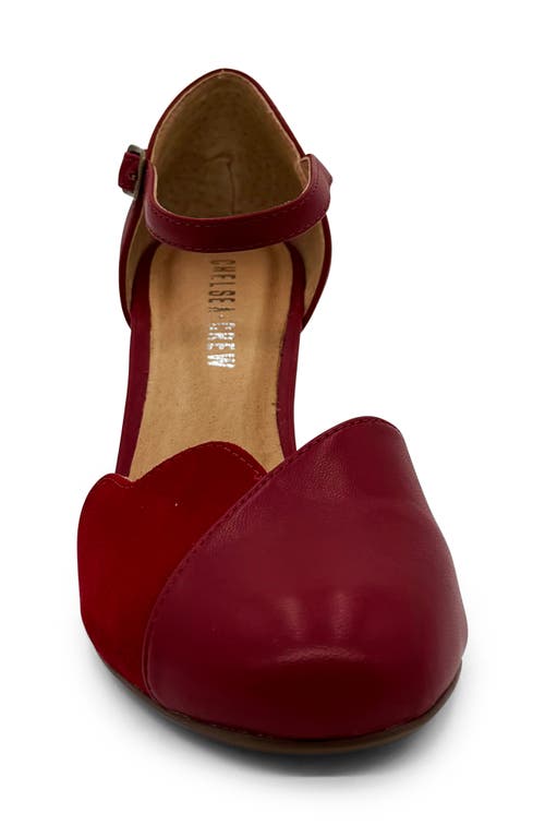 Chelsea Crew Lover Ankle Strap Pump In Red/red Pu
