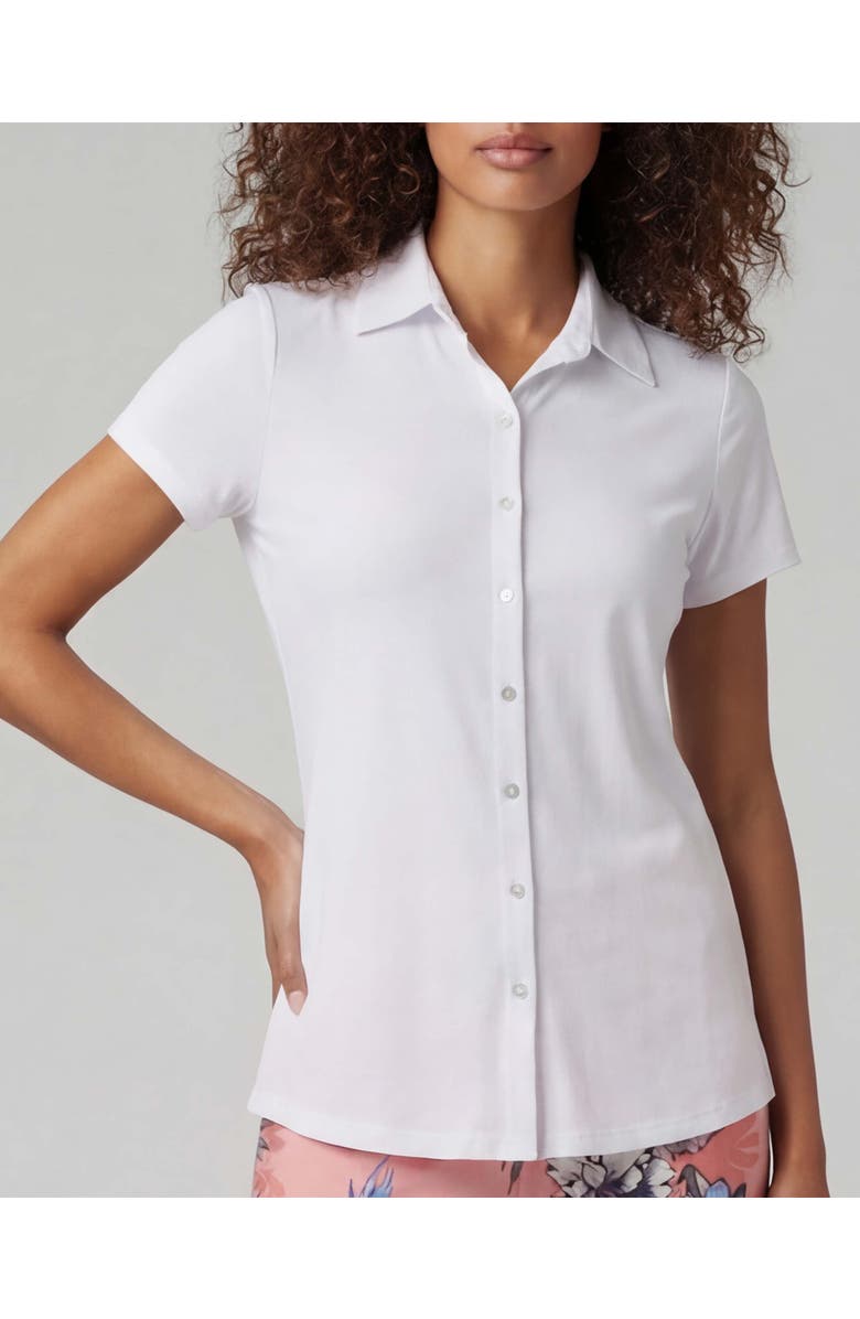 Lords of Harlech White Womens Printed Button-Up Shirt, Alternate, color, White