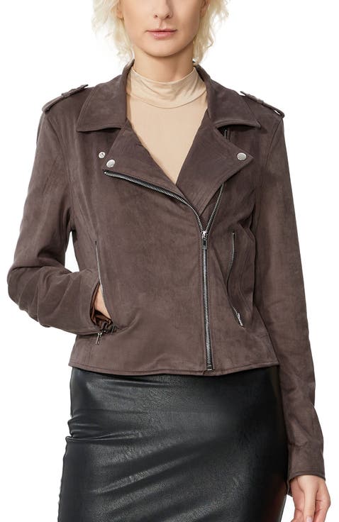 Willa Faux Suede Moto Jacket
