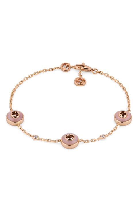 Interlocking G Diamond Station Bracelet