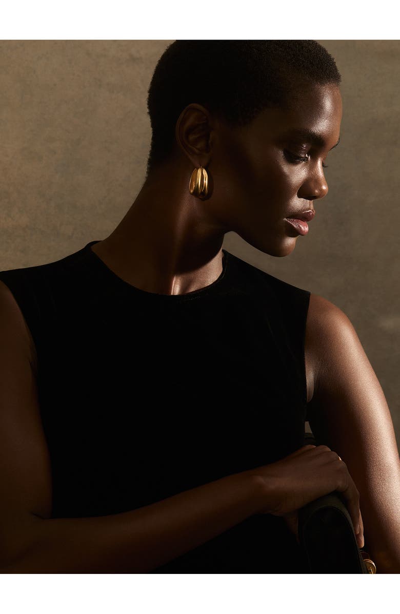 Reiss Sophie Sculptural Hoop Earrings, Alternate, color, Gold Tone