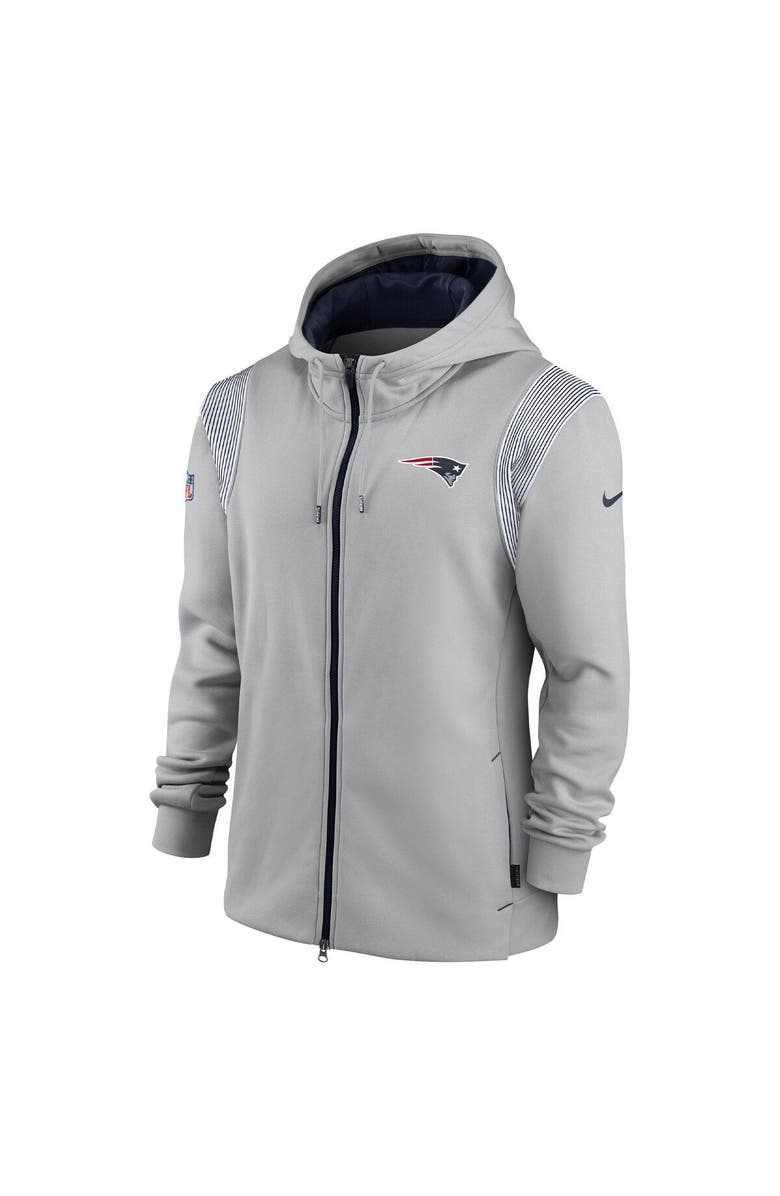 Nike Men's Nike Gray New England Patriots Performance Sideline Lockup Full-Zip Hoodie, Alternate, color, 