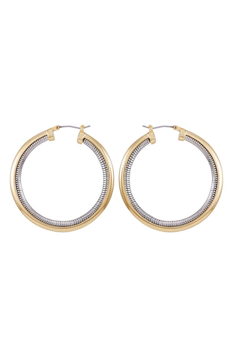Vince Camuto Two-Tone Hoop Earrings, Alternate, color, Two Tone