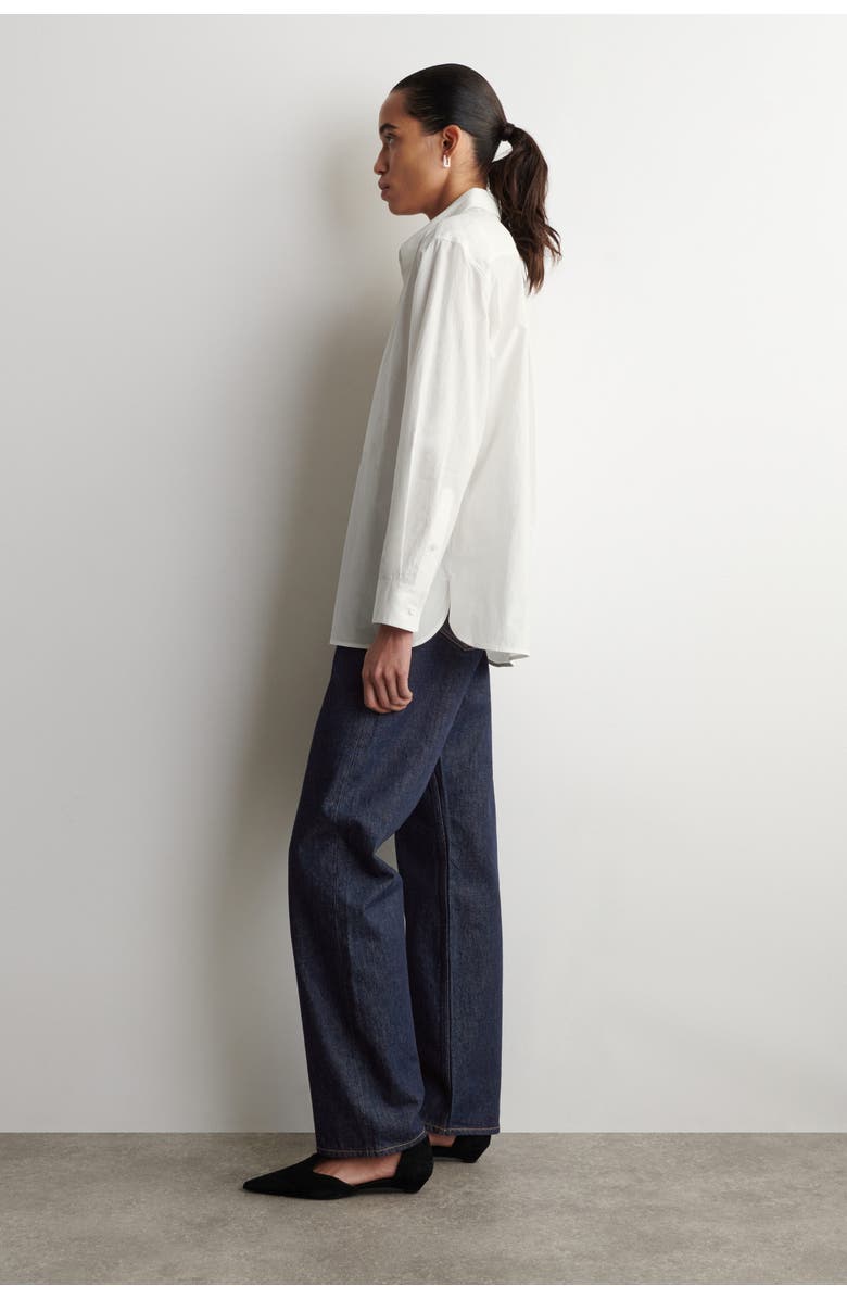 COS Layered-Collar Pima Cotton Shirt, Alternate, color, White