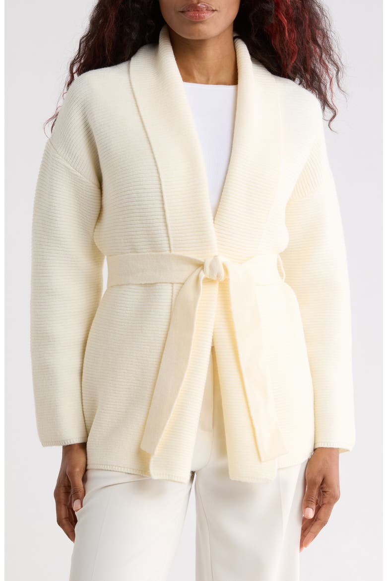 Belted Cardigan, Main, color, CREAM