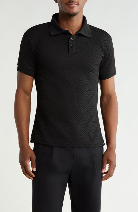 Textured Short Sleeve Polo