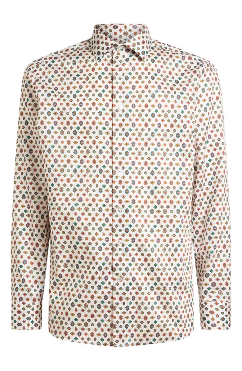 Etro Roma Cotton Muslin Dress Shirt, Main, color, Stampa F.do Bianco