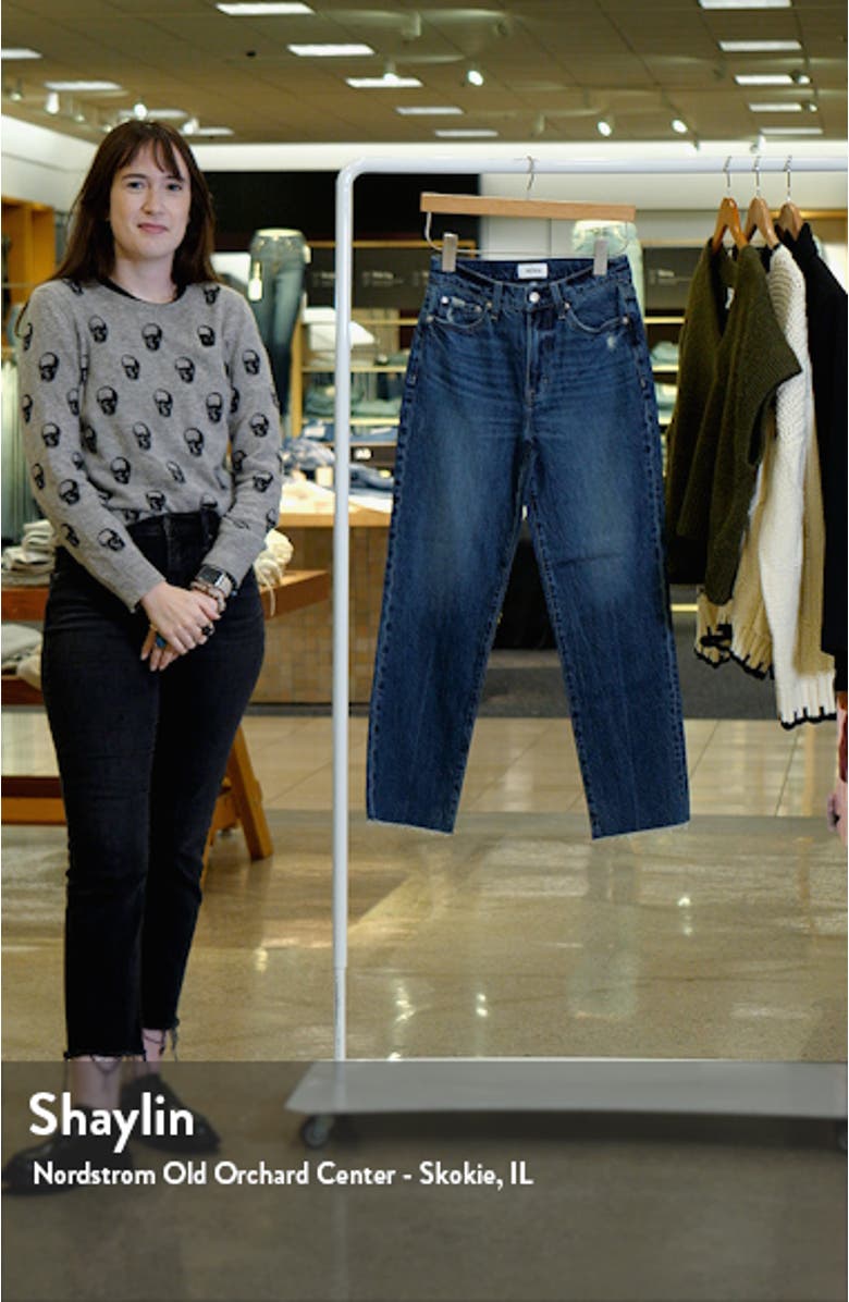 Charlie High Waist Raw Hem Ankle Straight Leg Jeans, sales video thumbnail