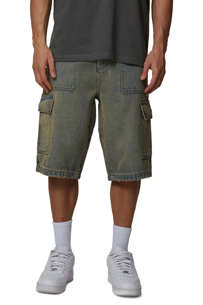 Cargo Denim Shorts, Alternate, color, Blue