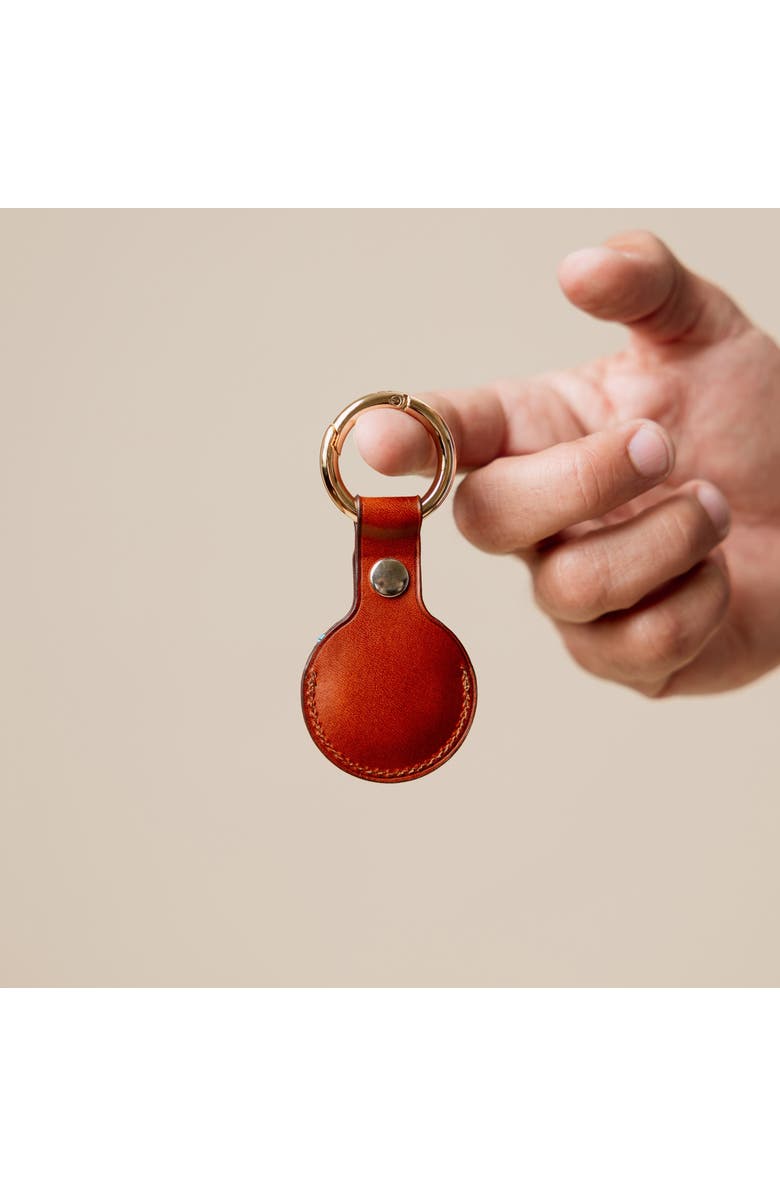 Bluebonnet The Toscano Italian Leather AirTag Keychain, Alternate, color, Tuscan Tan