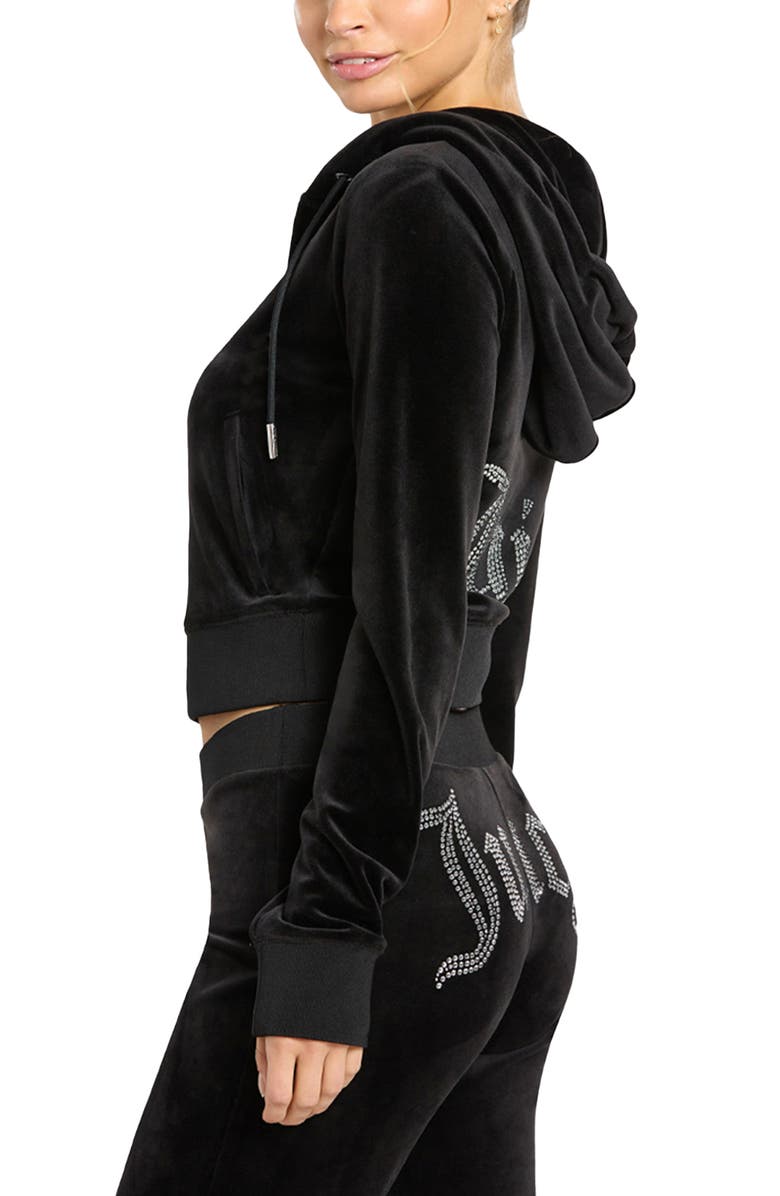 Juicy Couture Bling Velour Hoodie, Alternate, color,