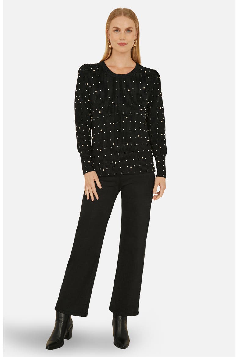 All Over Bead Knitted Jumper, Alternate, color, Black