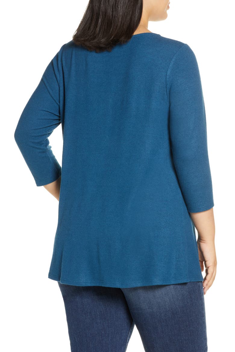 Gibson Twist Front Cozy Pullover, Alternate, color, BLUE CERAMIC