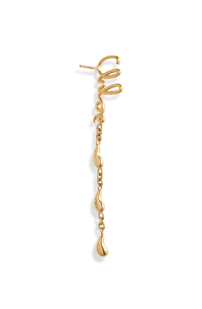 Chloé Iconic Linear Drop Earrings, Alternate, color, Vintage Gold