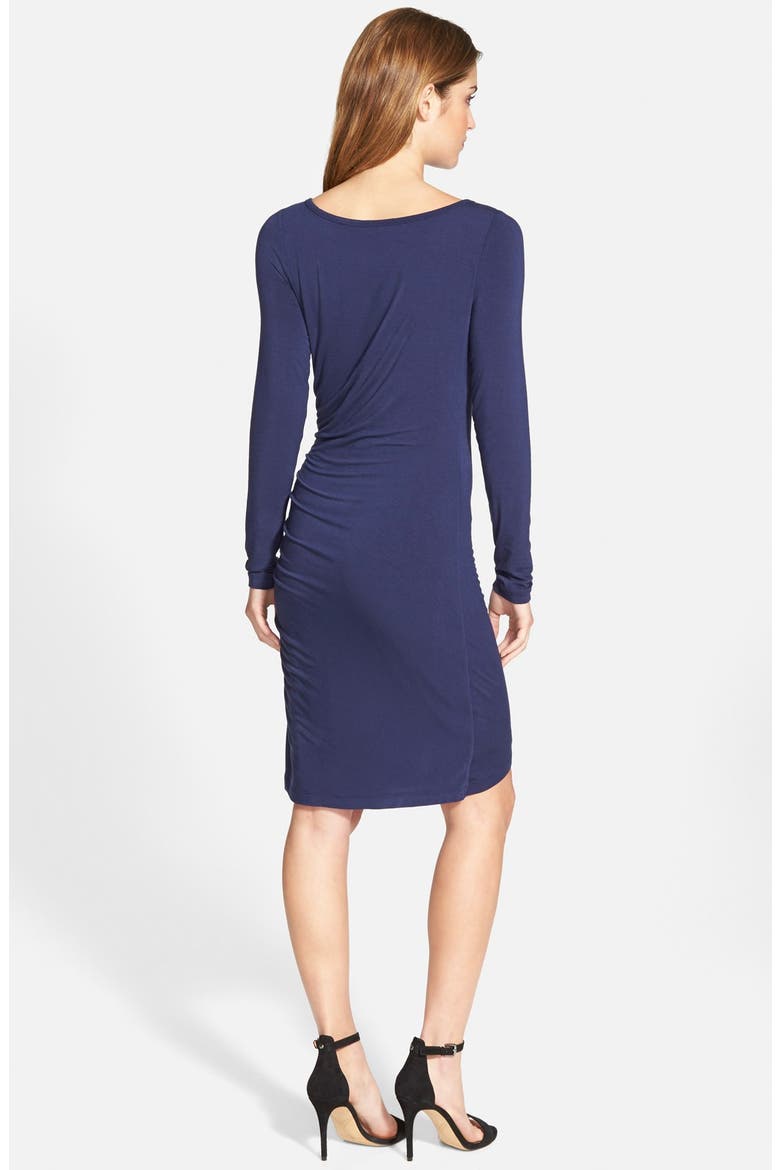 Side Shirred Knit Dress, Alternate, color, NAVY PEACOAT