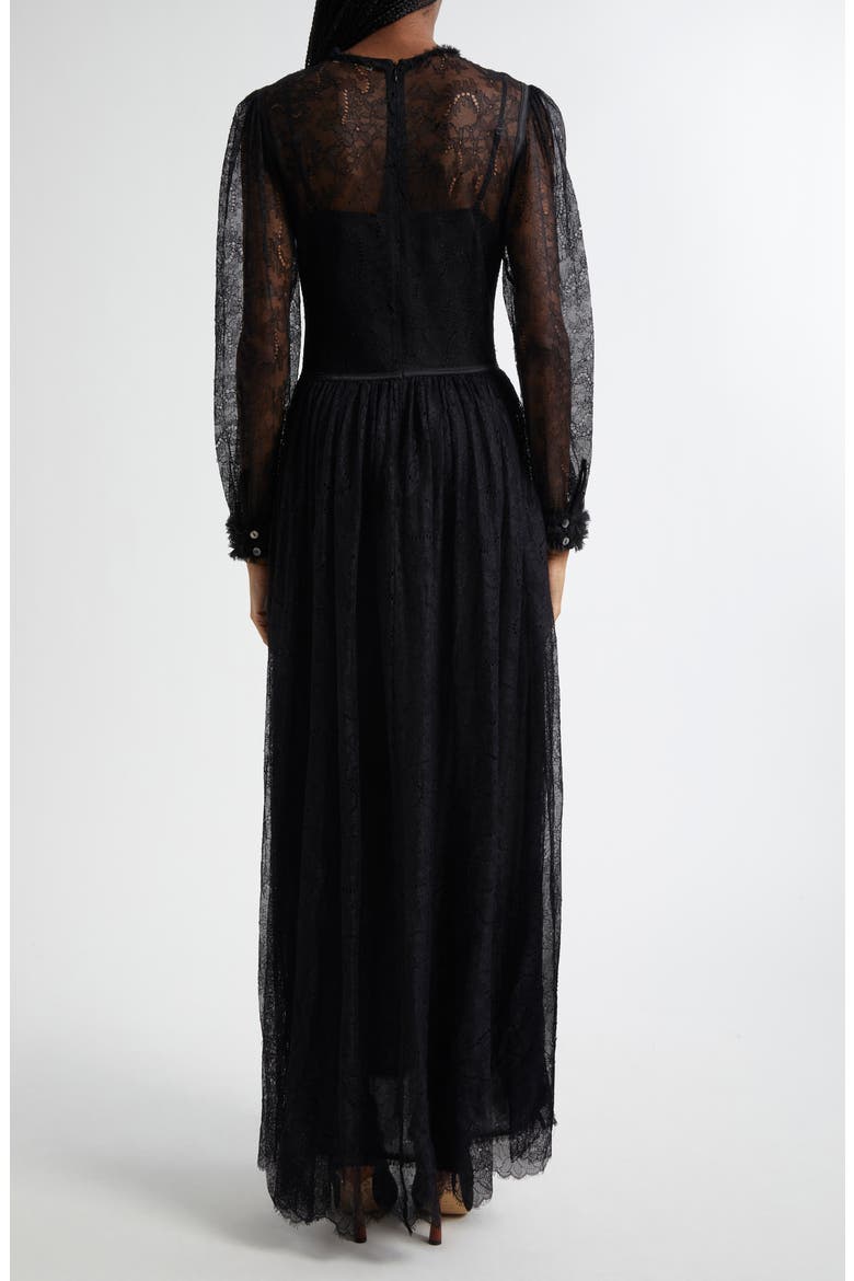 Josephine Lace Maxi Dress, Alternate, color, NOIR
