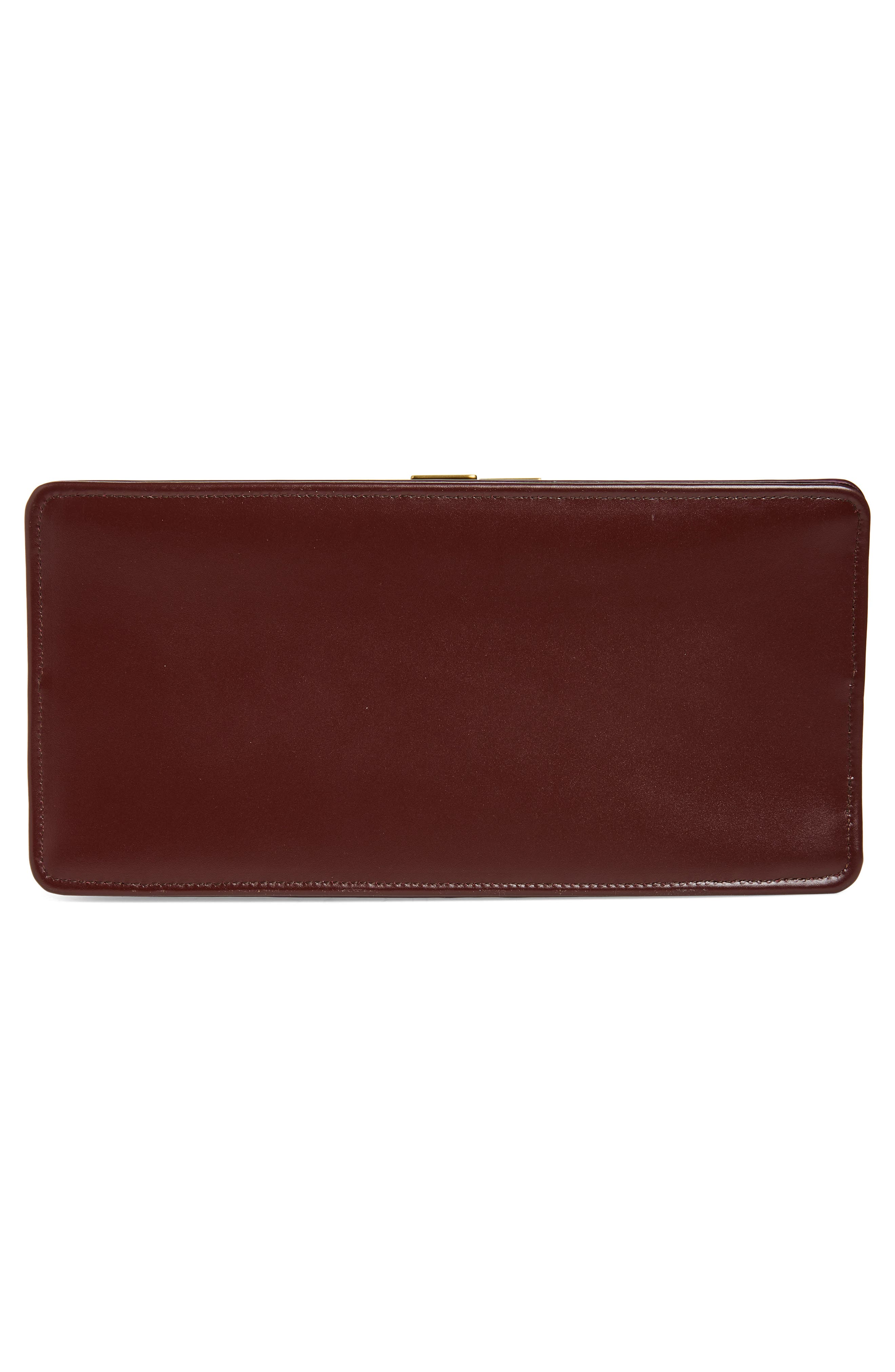 Victoria Beckham Concertina Leather Accordion Clutch, Alternate, color, Dark Burgundy
