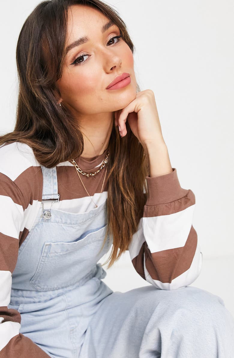 ASOS DESIGN Denim Overalls, Alternate, color, 