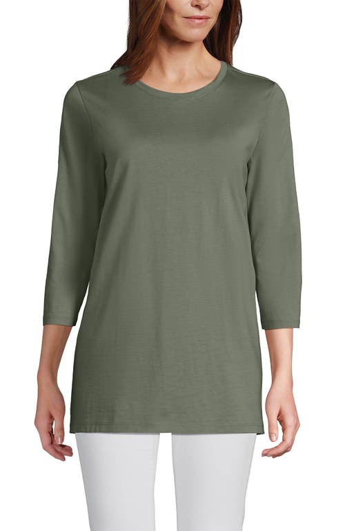 Lands' End 3/4 Sleeve Cotton Supima Tunic In Green