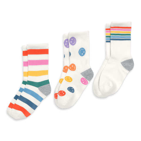 Kids Athletic Sock 3-Pack In Rainbow Mix