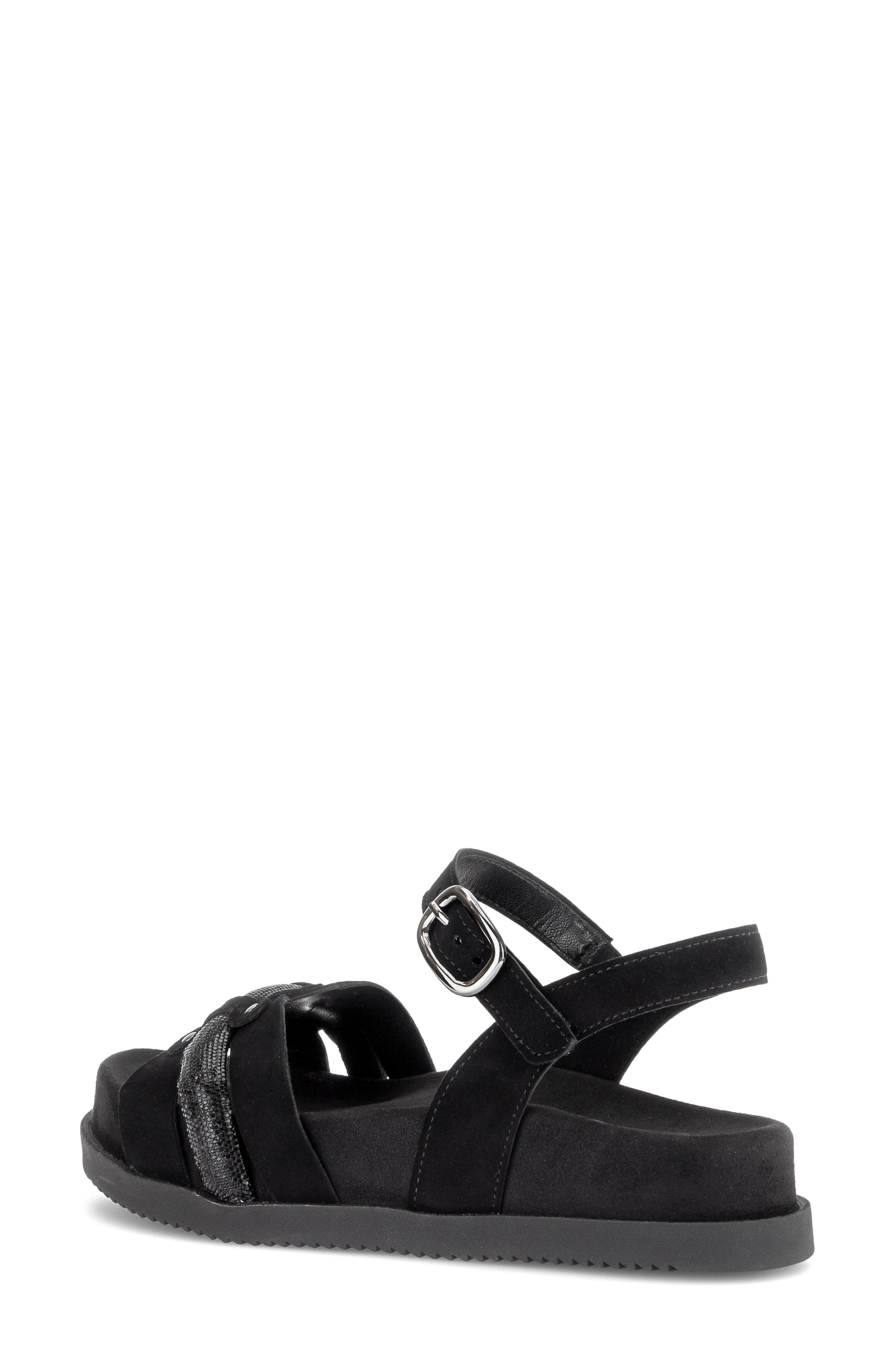Gabor Ankle Strap Sandal, Alternate, color, Black