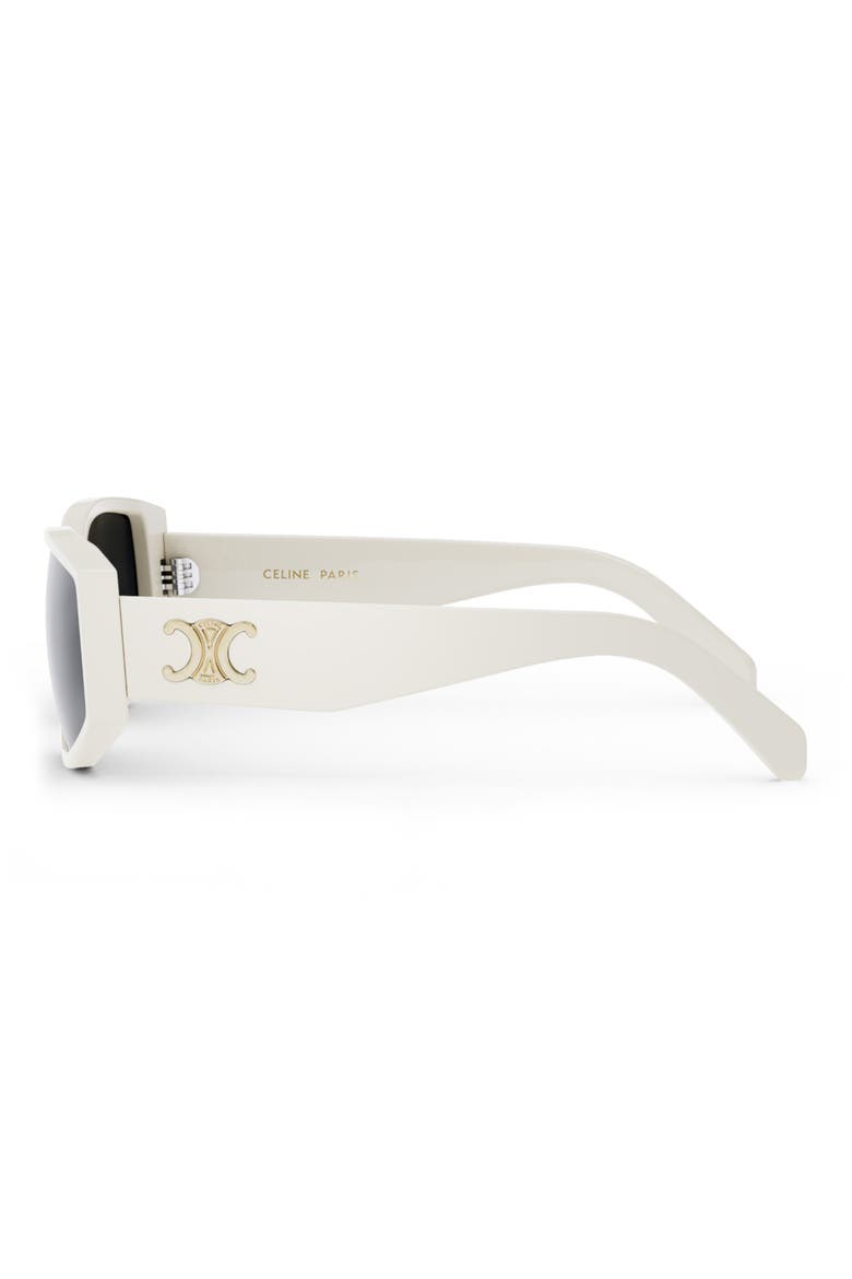 Triomphe 63mm Rectangular Sunglasses, Alternate, color, IVORY / SMOKE