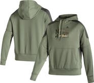 adidas Women's adidas Olive Nebraska Huskers Salute to Service Military Appreciation Pullover Hoodie