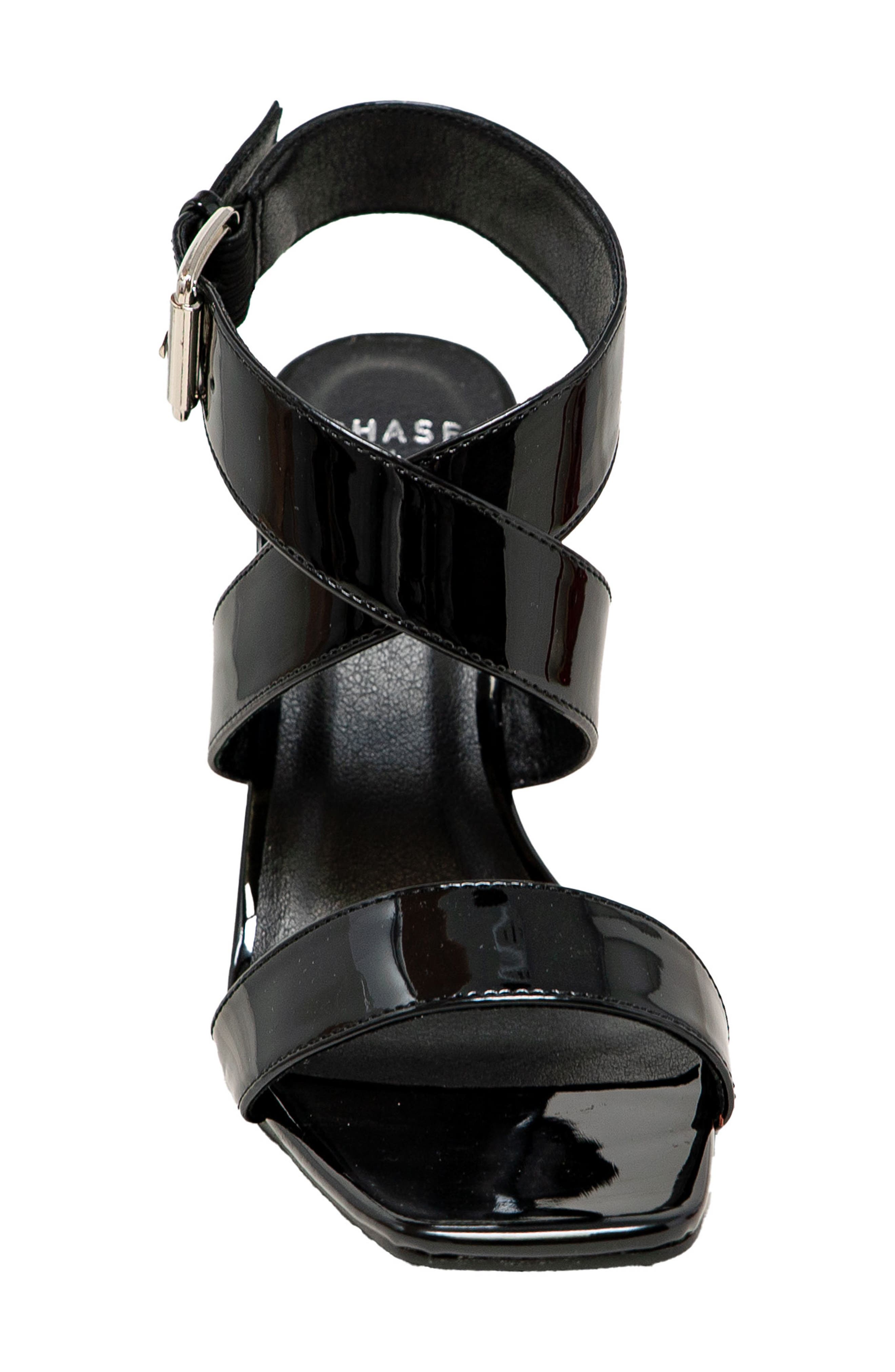 Crisscross Strap Sandal, Alternate, color, BLACK PATENT